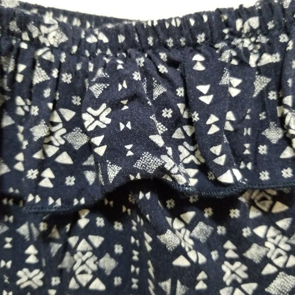 Hollister jumpsuit Small strapless geometric Aztec tribal print ruffle boho - Picture 5 of 12